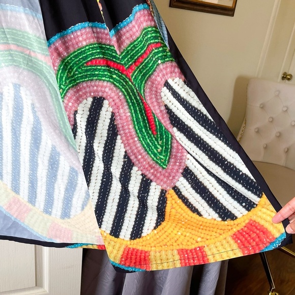 Jamie Okuma Winter Kimono Native Beadwork Print Multicolor XXL EUC - Picture 3 of 10